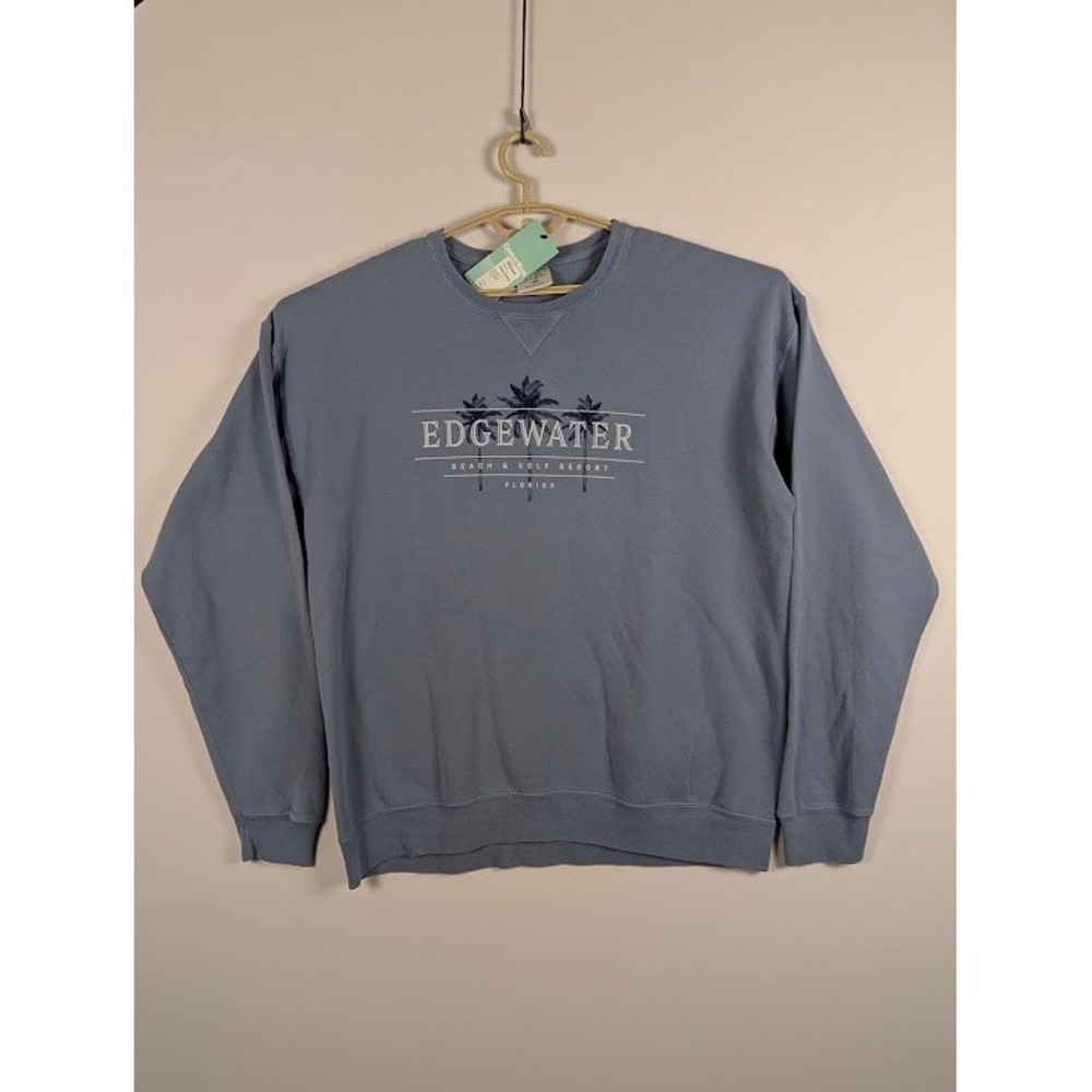 ComfortWash Sweatshirt Mens Large Blue Edgewater Beach Golf Resort Florida NWT